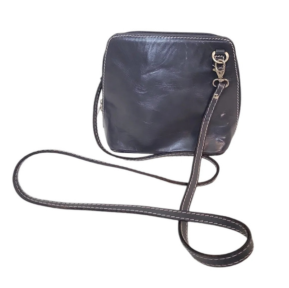 Barberini's Firenze LEATHER Zip Crossbody Handbag - Picture 5 of 6